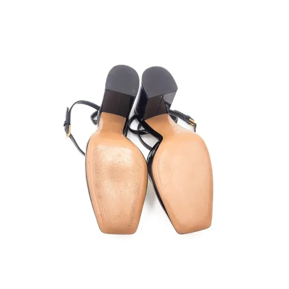 Valentino Garavani Black Patent Leather Ankle Strap Chunky Heel Pumps EU 38 - Picture 9 of 9